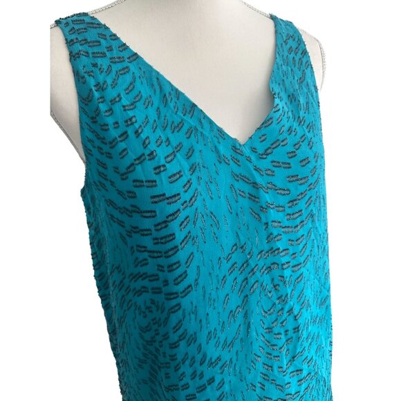 LILLY PULITZER Teal Patterned Dress Tank Top Size Small - Picture 4 of 8